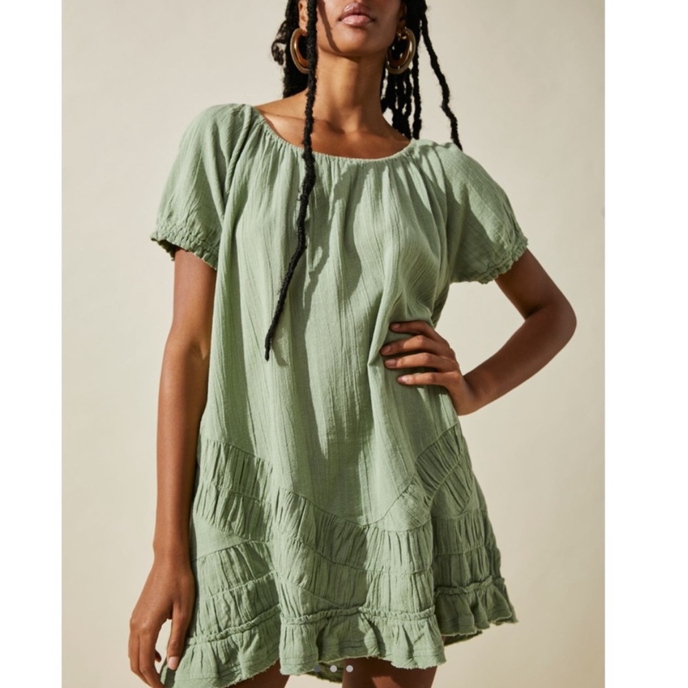 Free People So Scenic Mini in Grasslands Green, 100% Cotton, NWT $78